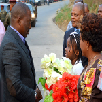 Le Prsident Joseph Kabila lors de son arrive  Matadi chef lieu de la province du Congo centrale le 29/06/2015  la veille de la clbration du 55m anniversaire de l'indpendance de la RDC